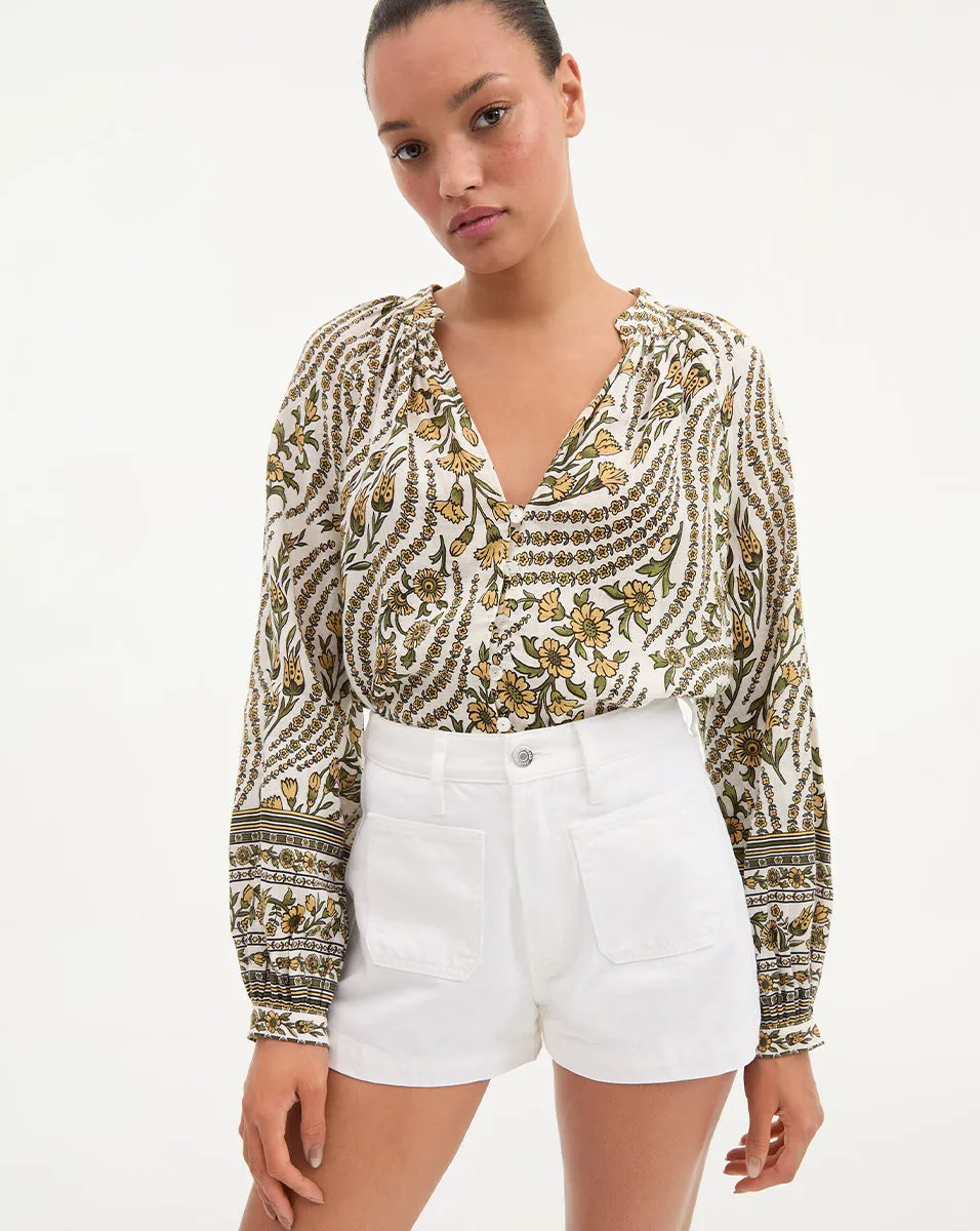 Ailani V-Neck Blouse sold by Veronica Beard