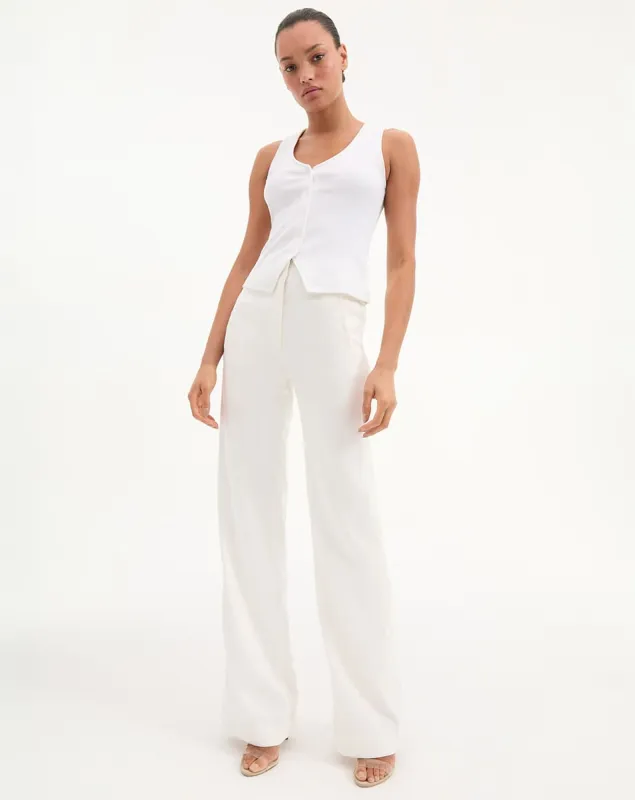 Jude Linen Wide-Leg Pant sold by Veronica Beard
