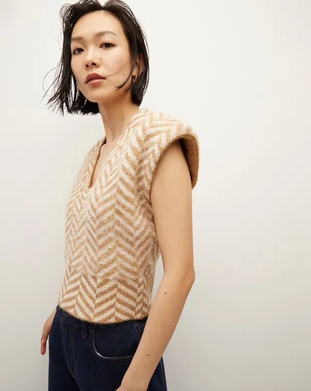 Dutton Herringbone Knit Vest made by Veronica Beard