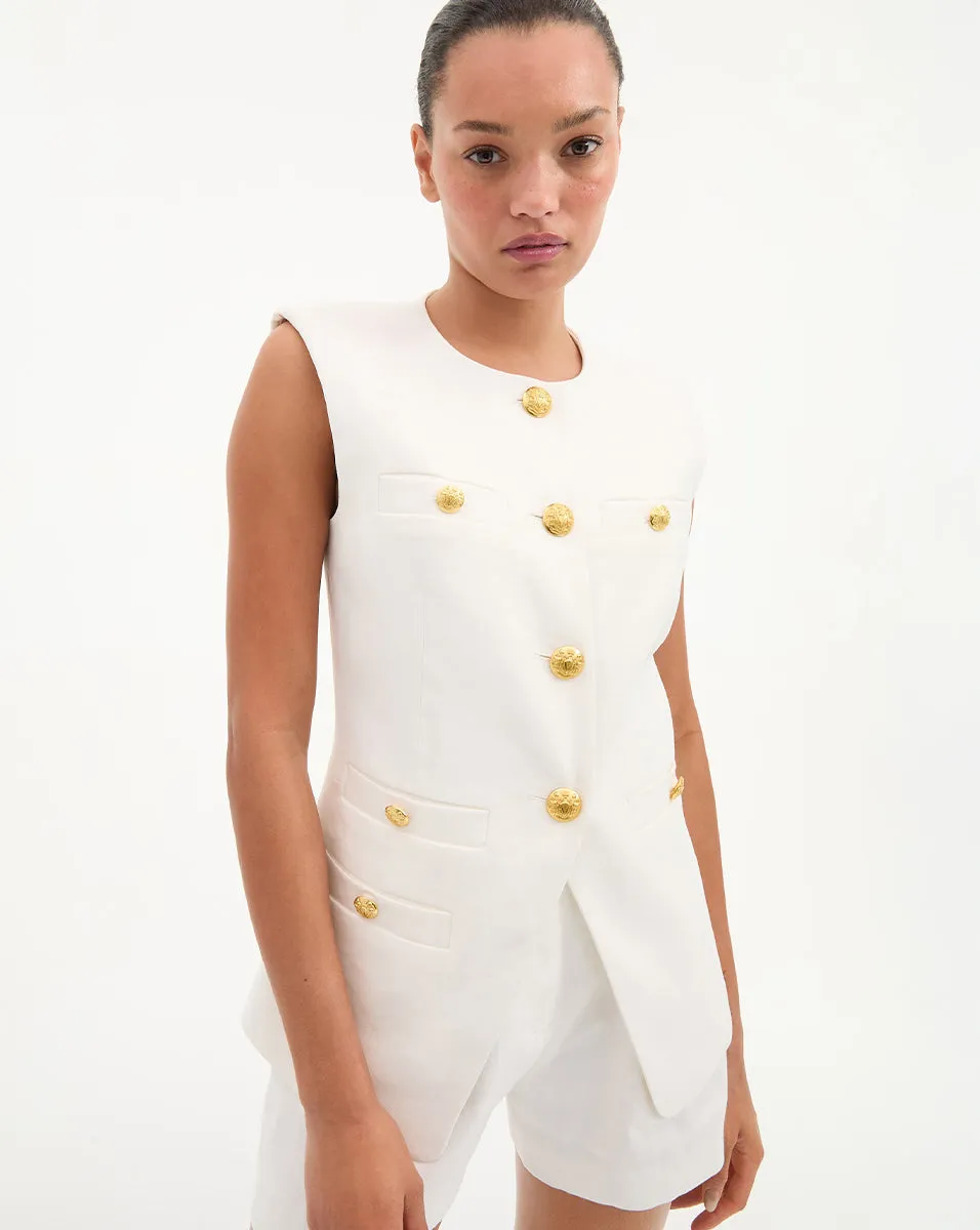 Tamara Linen Vest sold by Veronica Beard