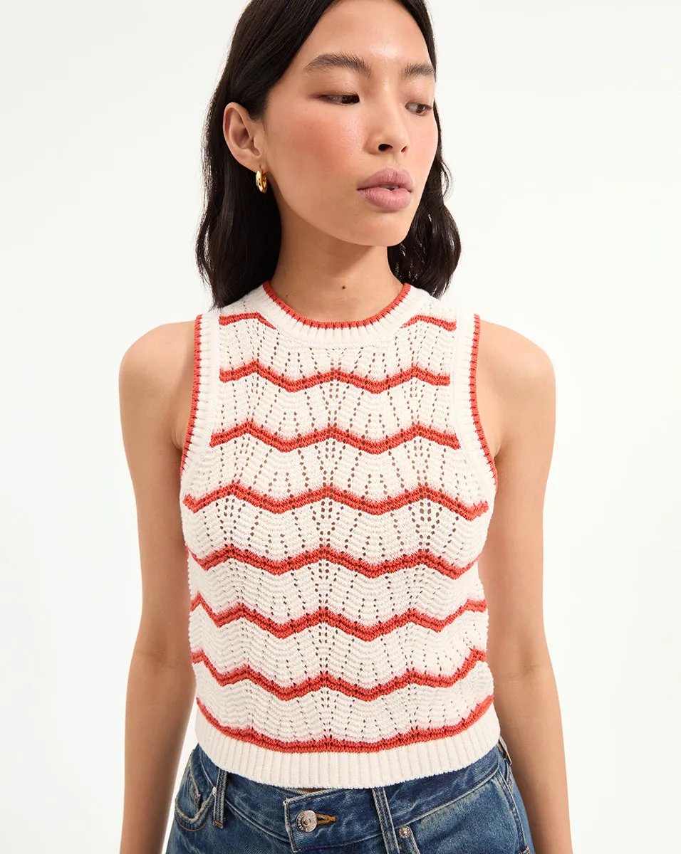 Jerrel Cropped Knit Tank Top sold by Veronica Beard