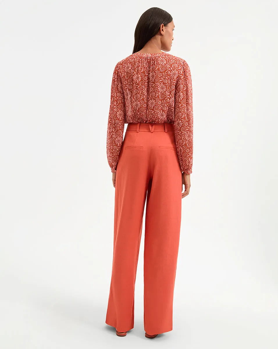 Heyser Wide-Leg Stretch-Linen Pant sold by Veronica Beard product image thumbnail 5