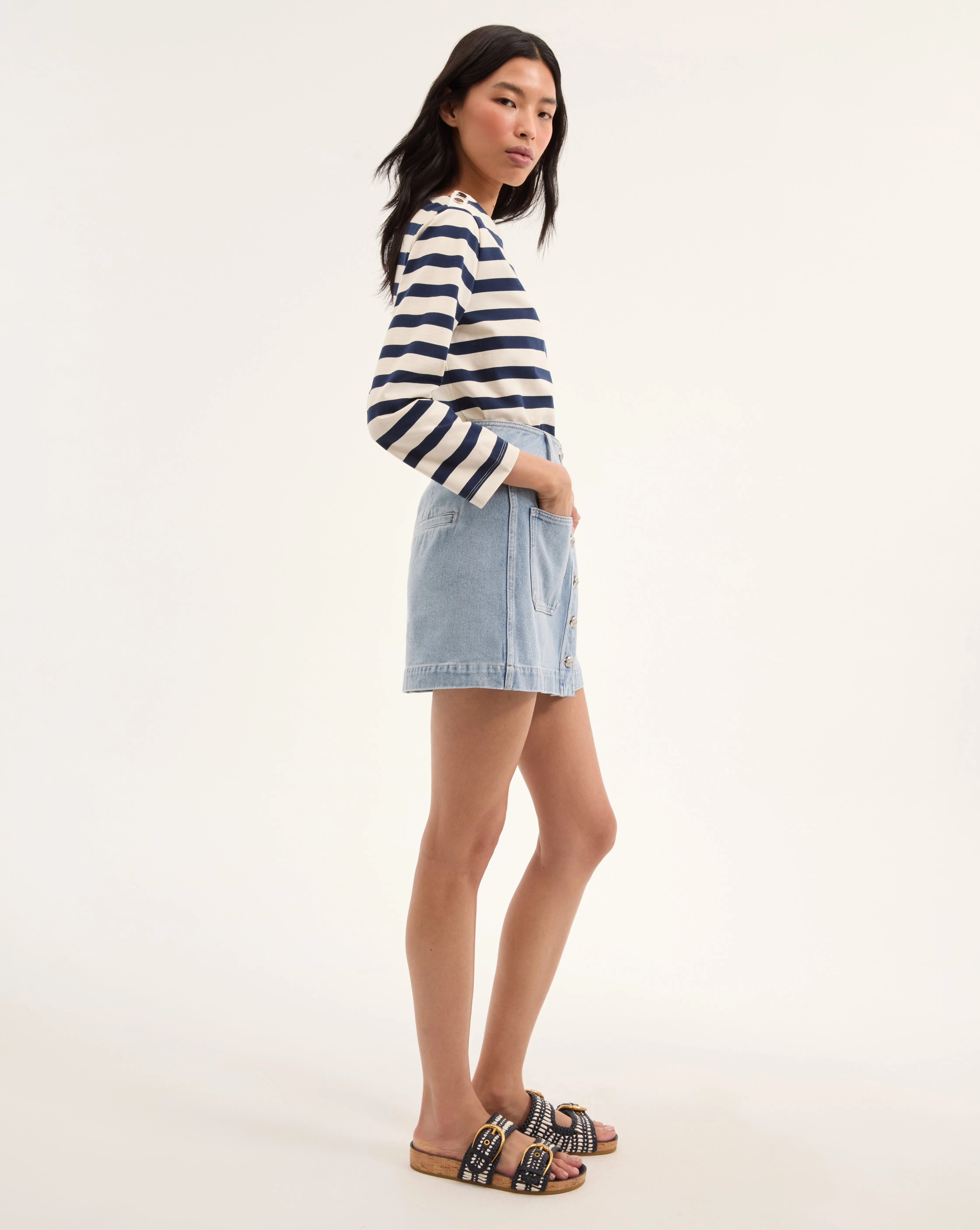 Moxie Denim Mini Skirt sold by Veronica Beard product image thumbnail 3