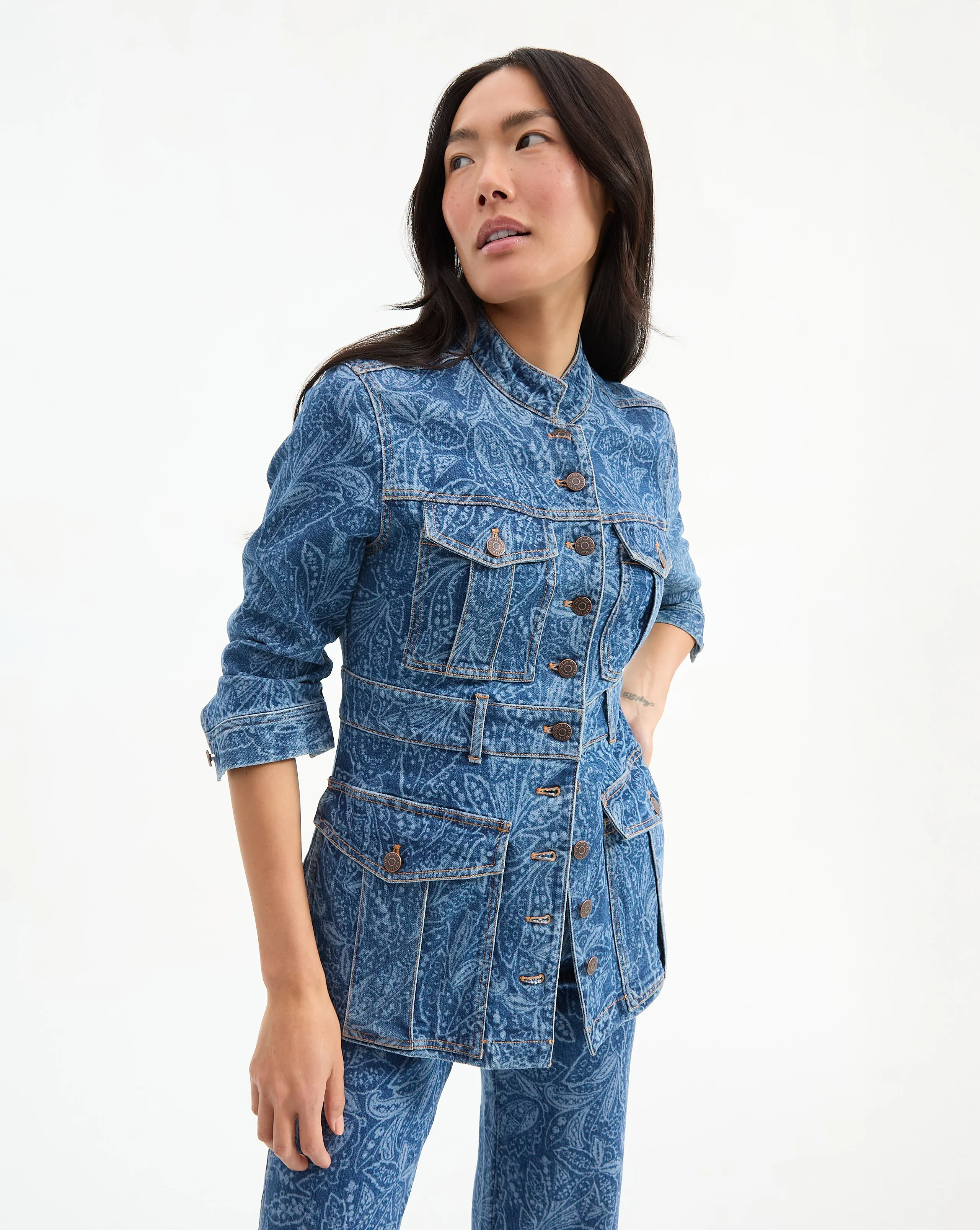 Tika Paisley Denim Jacket sold by Veronica Beard