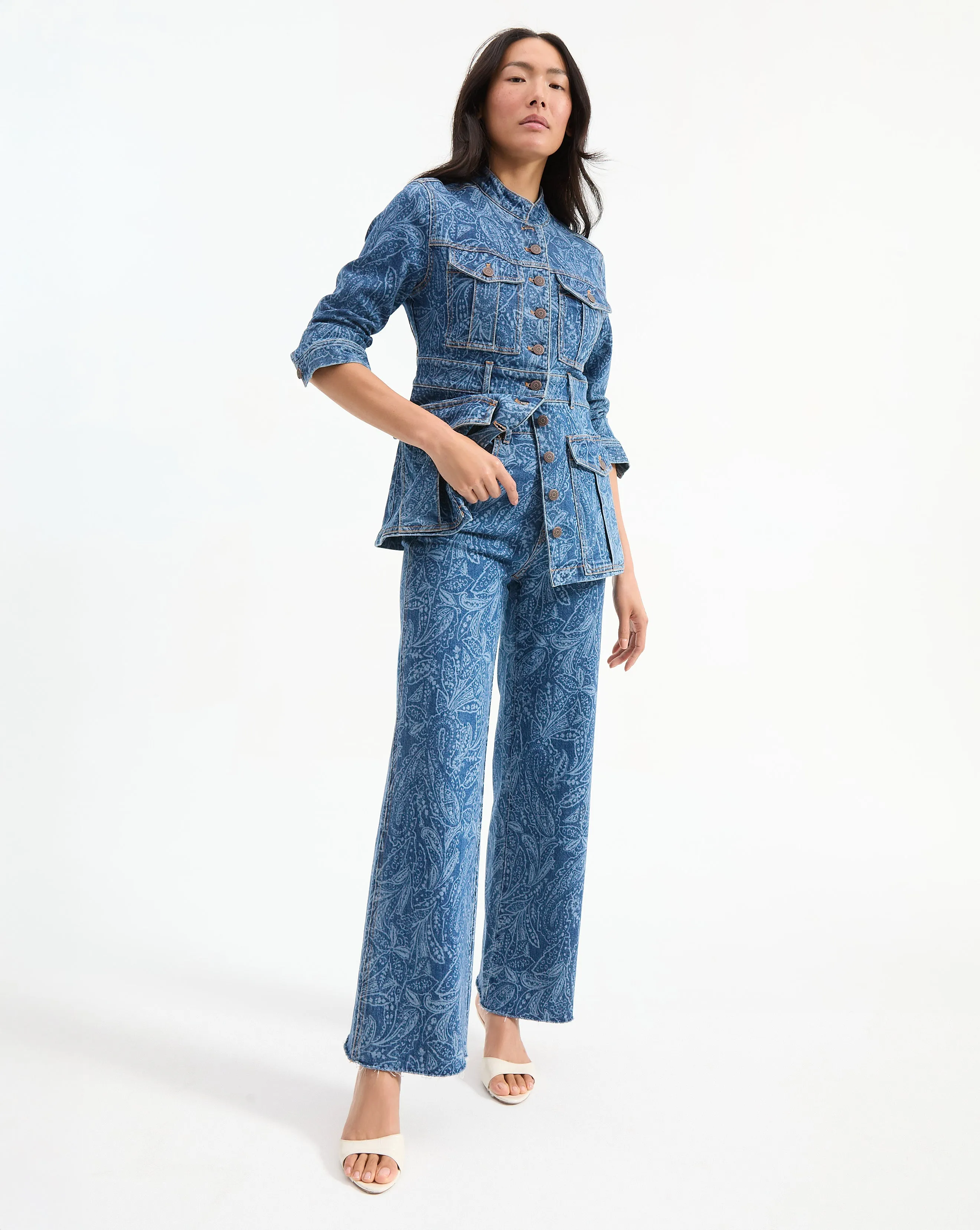 Tika Paisley Denim Jacket sold by Veronica Beard product image thumbnail 2