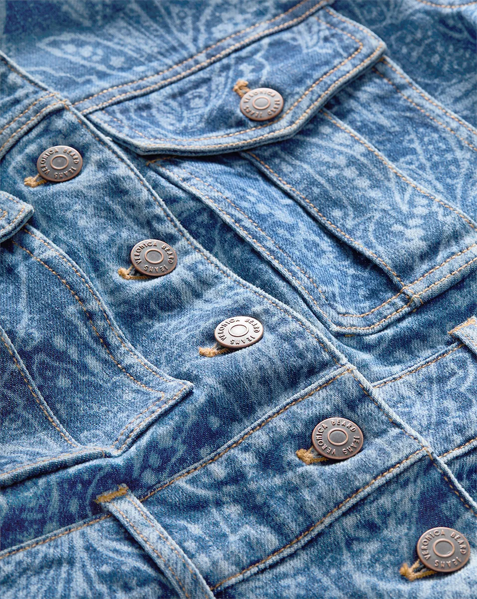 Tika Paisley Denim Jacket sold by Veronica Beard product image thumbnail 4