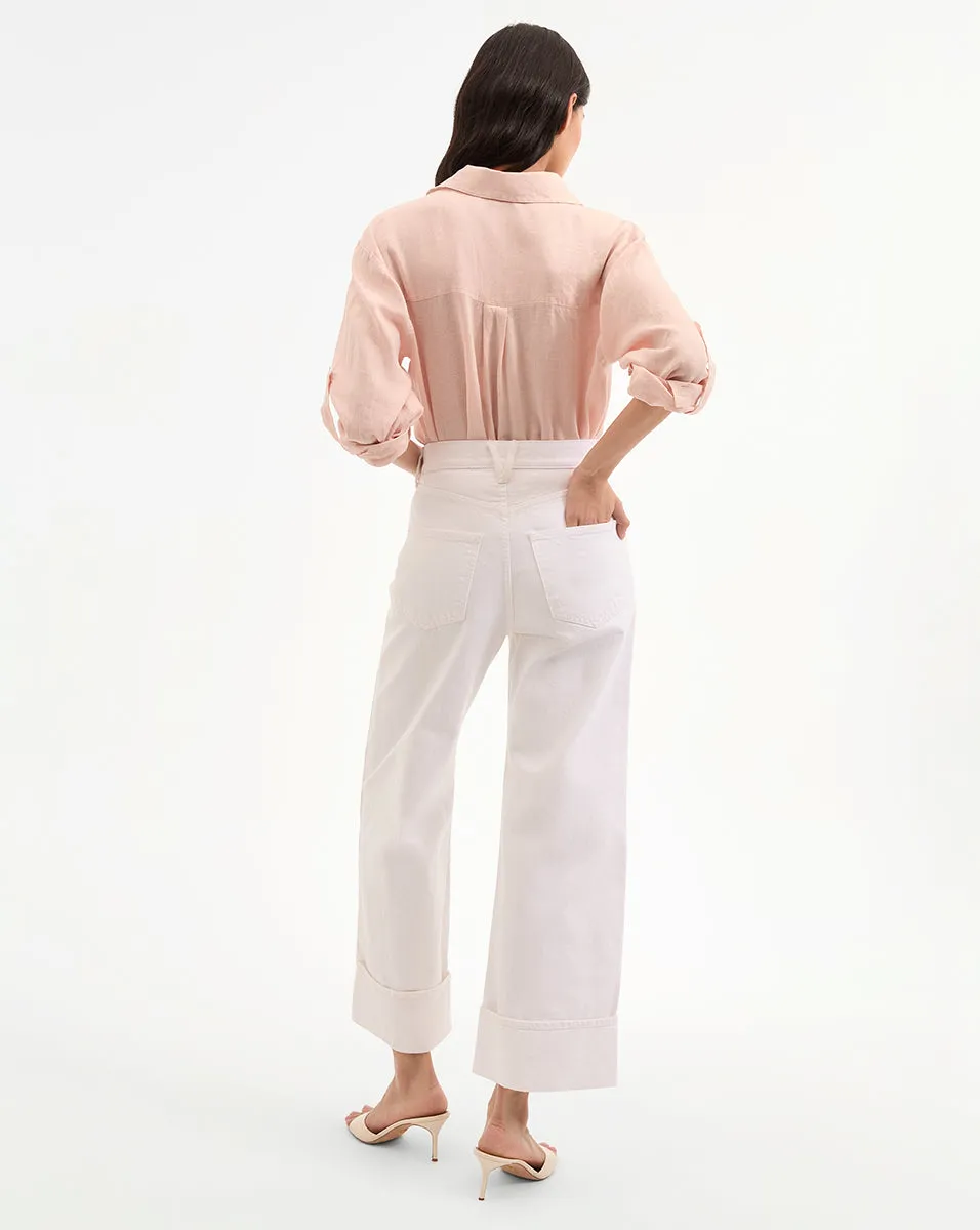 Taylor Cuffed Cropped Wide-Leg Jean sold by Veronica Beard product image thumbnail 4