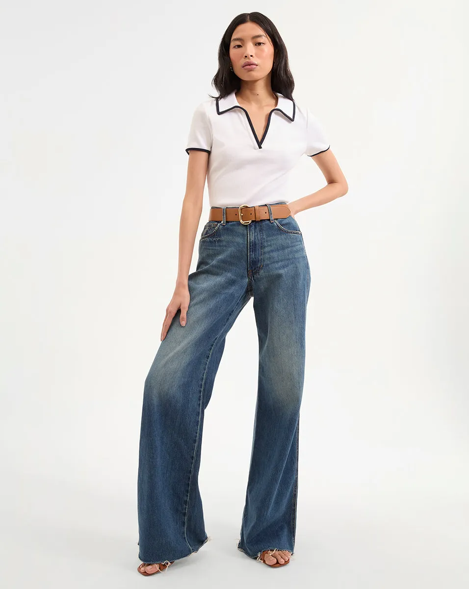 Kearney Polo Tee With Contrast Piping sold by Veronica Beard product image thumbnail 2