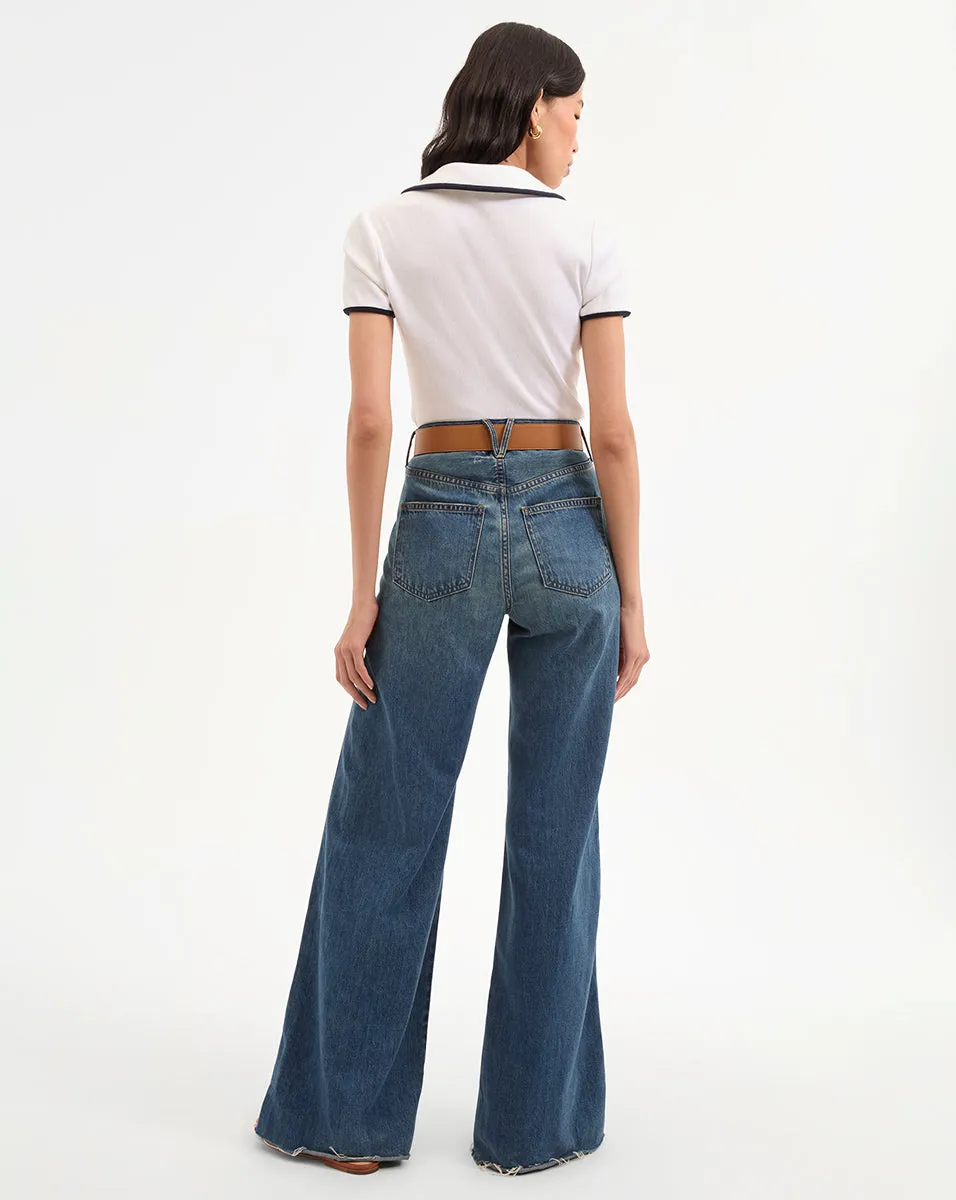 Kearney Polo Tee With Contrast Piping sold by Veronica Beard product image thumbnail 5