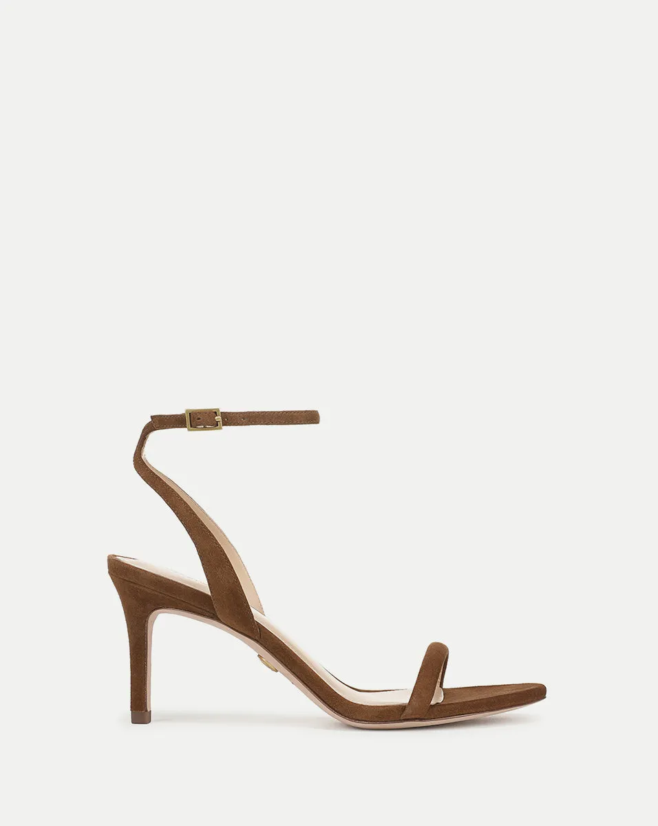 Sylvie Suede Ankle-Strap Stiletto Sandal sold by Veronica Beard