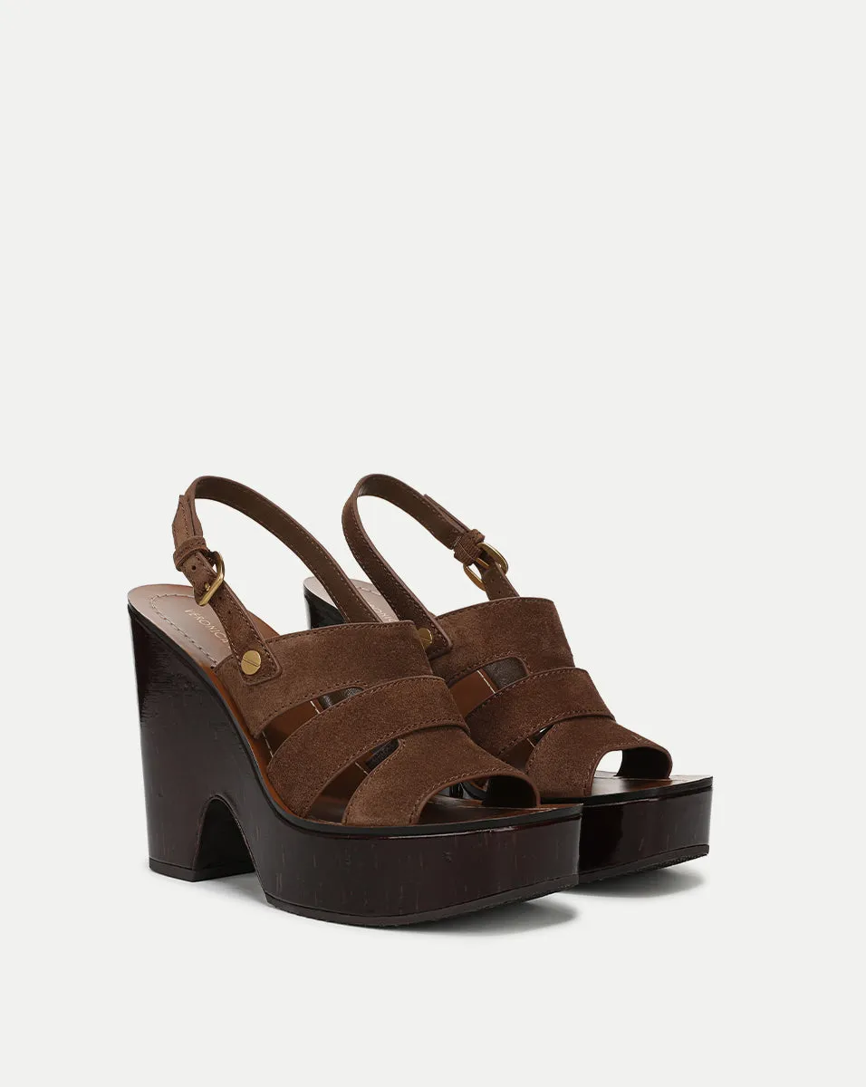 Peony Suede Platform Sandal sold by Veronica Beard product image thumbnail 2