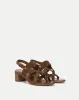 Elodie Suede Block-Heel Sandal sold by Veronica Beard