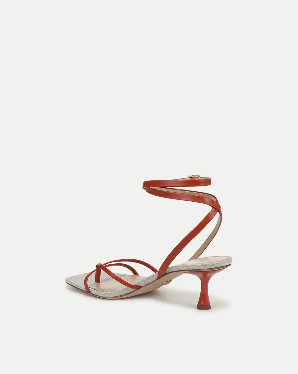 Caterina Leather Ankle-Wrap Sandal sold by Veronica Beard product image thumbnail 4