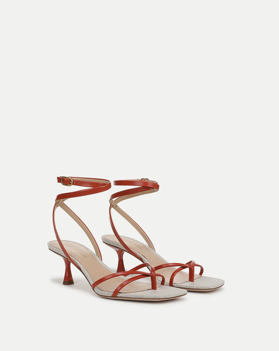 Caterina Leather Ankle-Wrap Sandal sold by Veronica Beard product image thumbnail 2