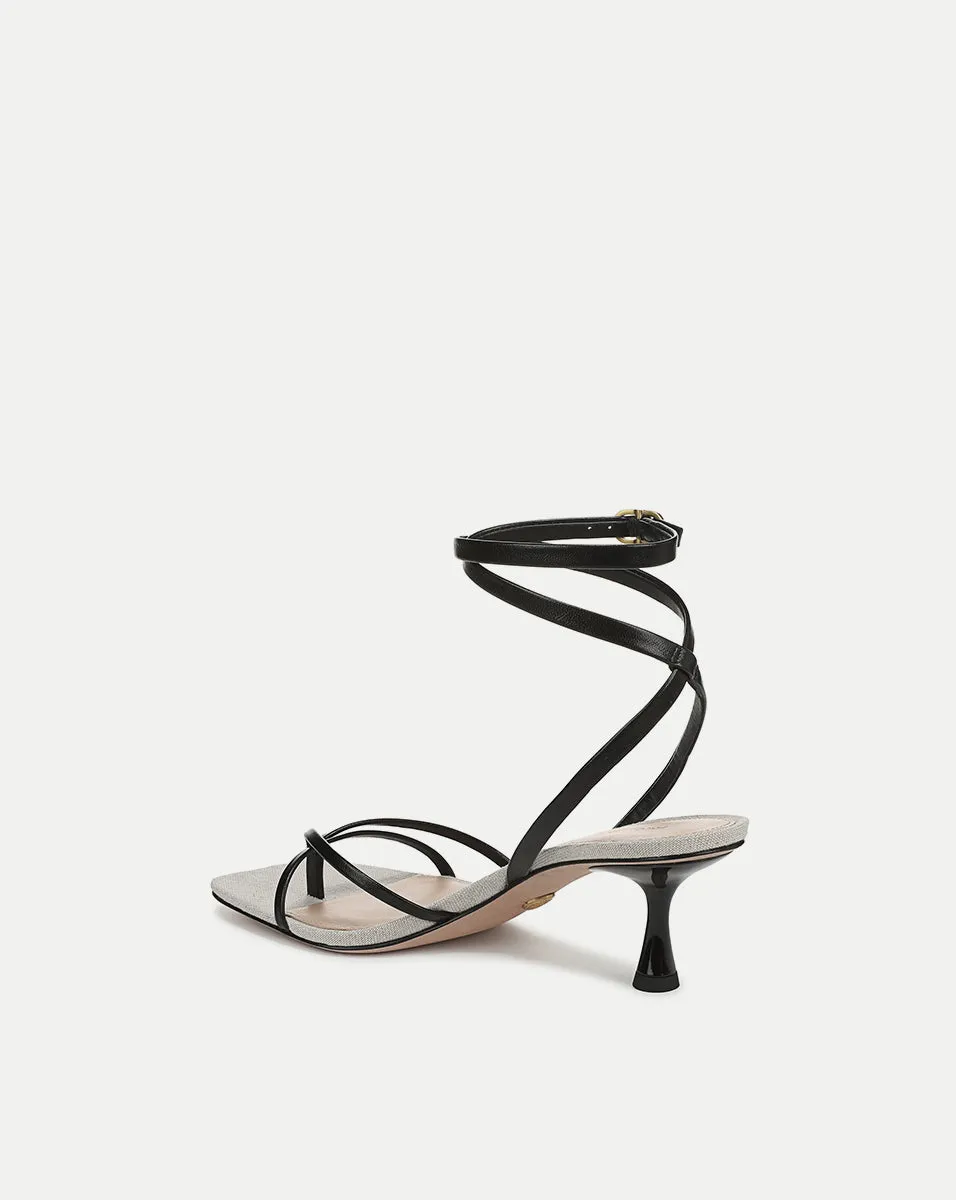 Caterina Leather Ankle-Wrap Sandal sold by Veronica Beard product image thumbnail 5