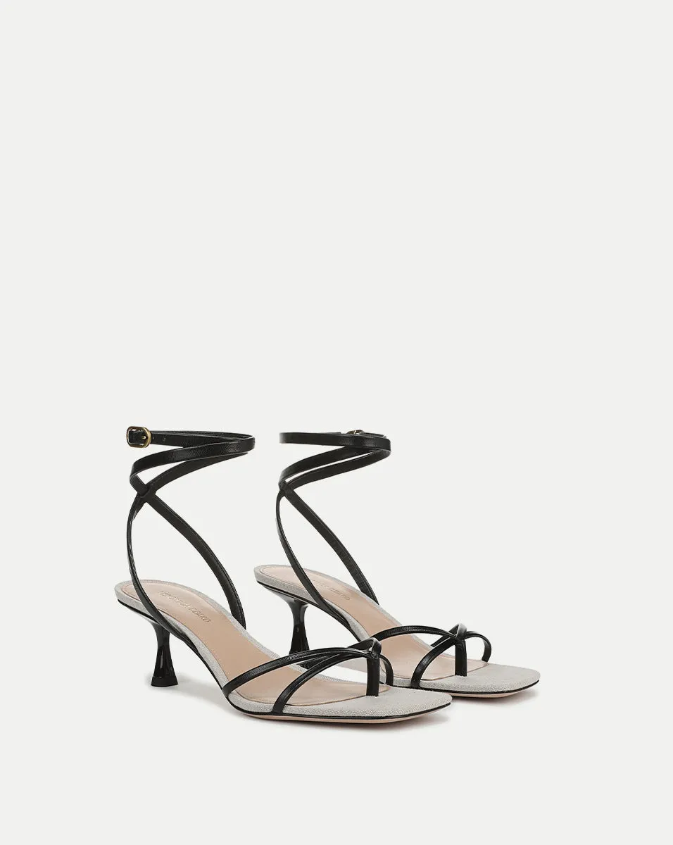 Caterina Leather Ankle-Wrap Sandal sold by Veronica Beard product image thumbnail 3