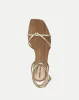 Allegra Metallic Ankle-Wrap Sandal sold by Veronica Beard