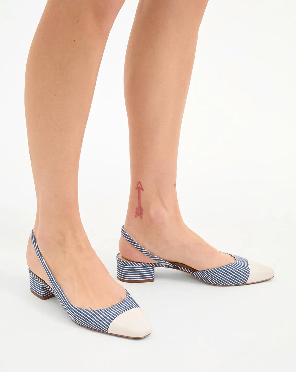 Cecile Denim Cap-Toe Slingback sold by Veronica Beard product image thumbnail 2