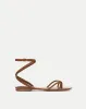 Allegra Suede Ankle-Wrap Sandal sold by Veronica Beard