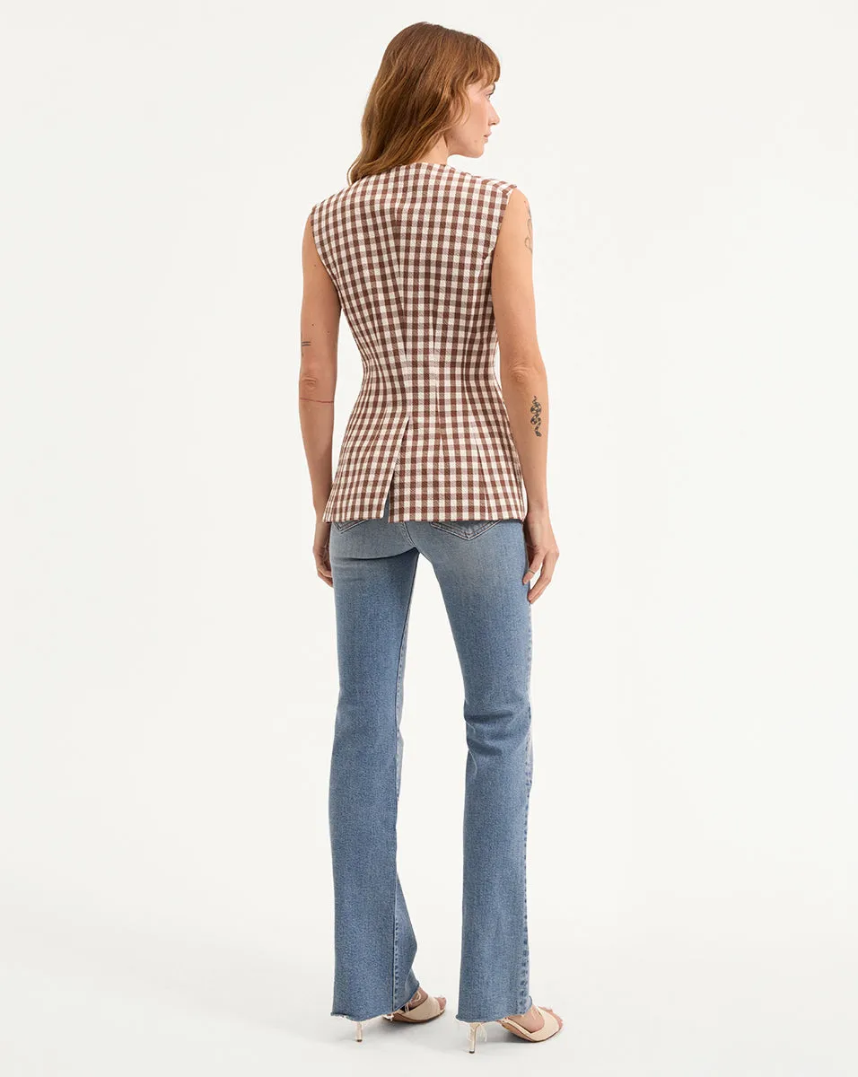 Lois Gingham Seersucker Vest sold by Veronica Beard product image thumbnail 4