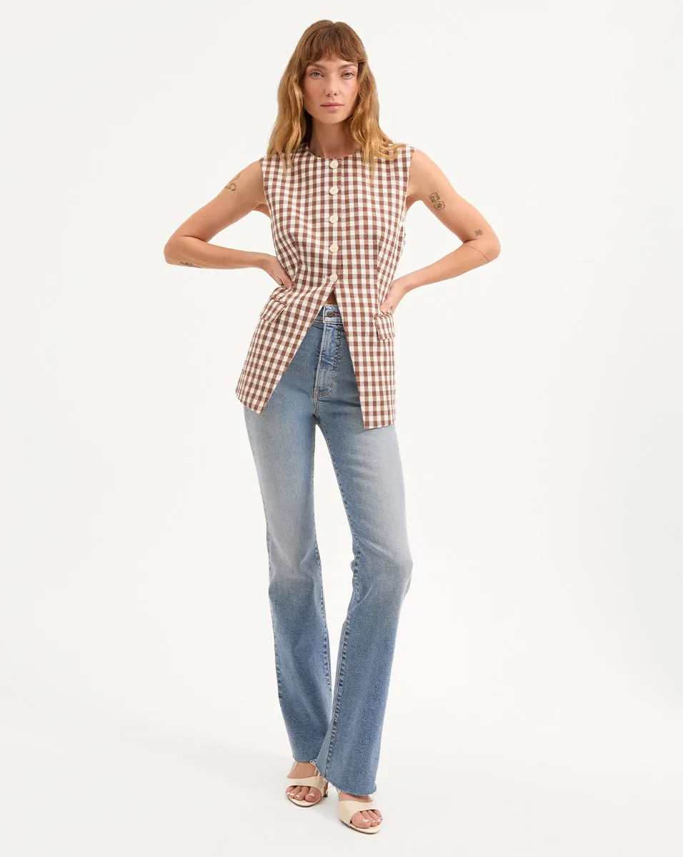 Lois Gingham Seersucker Vest sold by Veronica Beard product image thumbnail 2