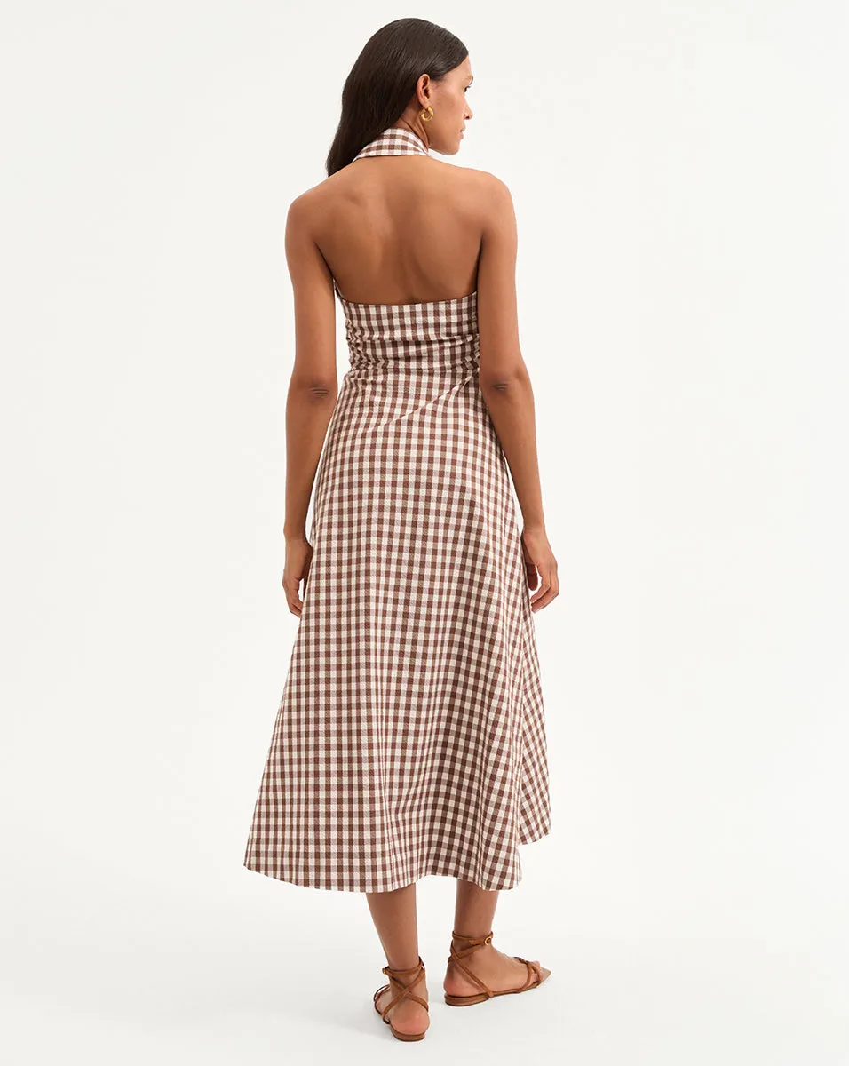 Mackey Gingham Seersucker Halter Dress sold by Veronica Beard product image thumbnail 5