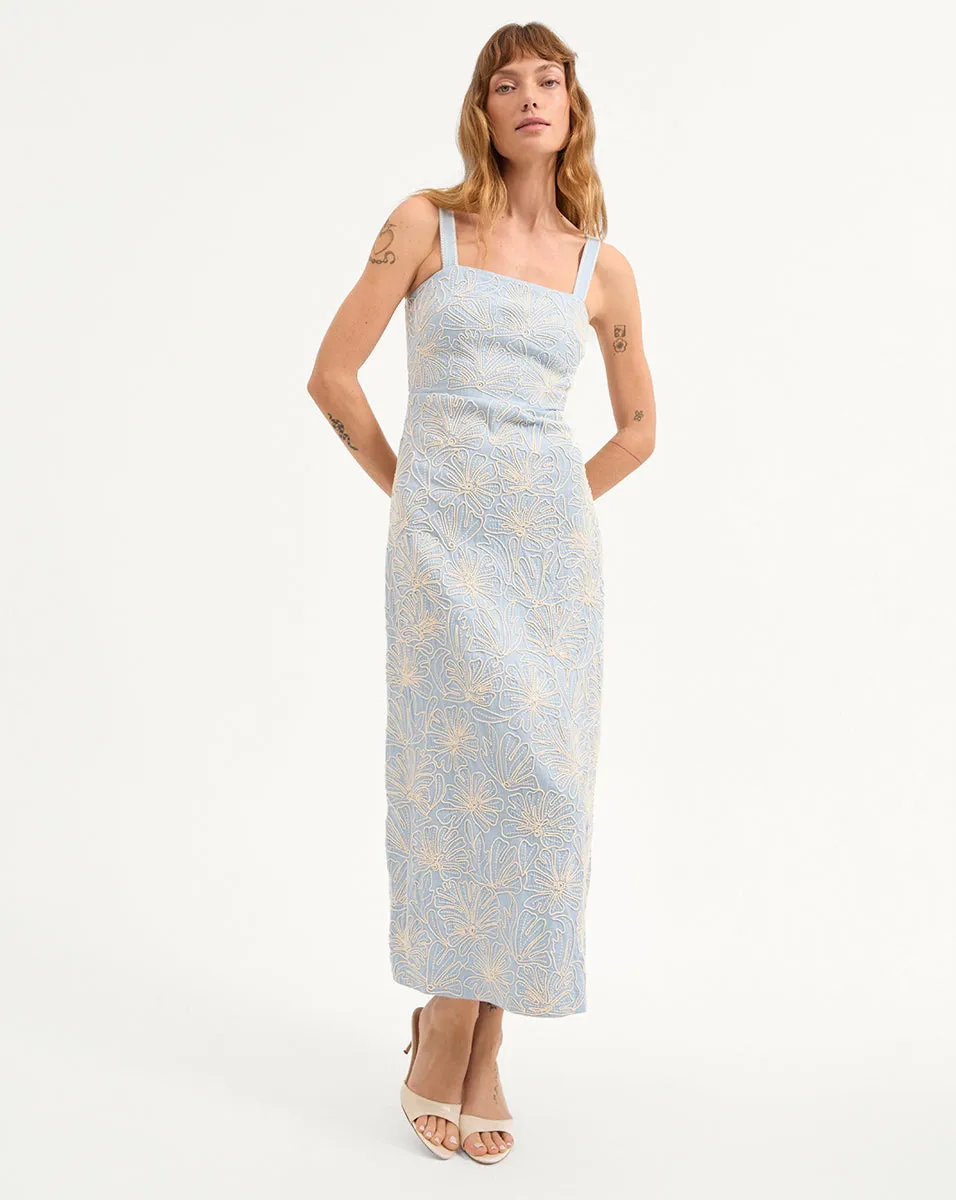 Ella Embroidered Midi Dress sold by Veronica Beard