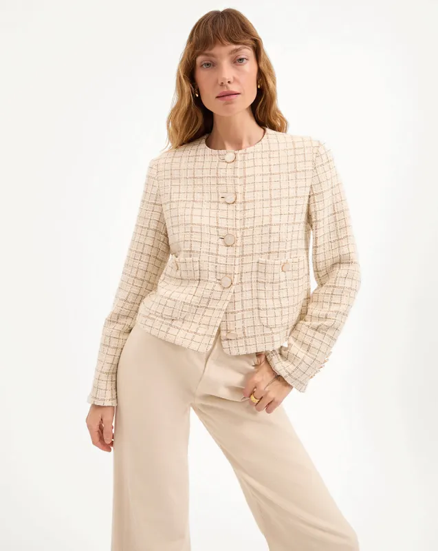 Andrea Metallic Tweed Jacket sold by Veronica Beard
