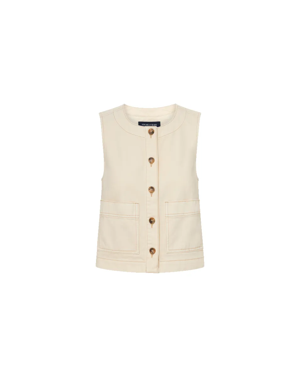 Ording Denim Vest sold by Veronica Beard product image thumbnail 5