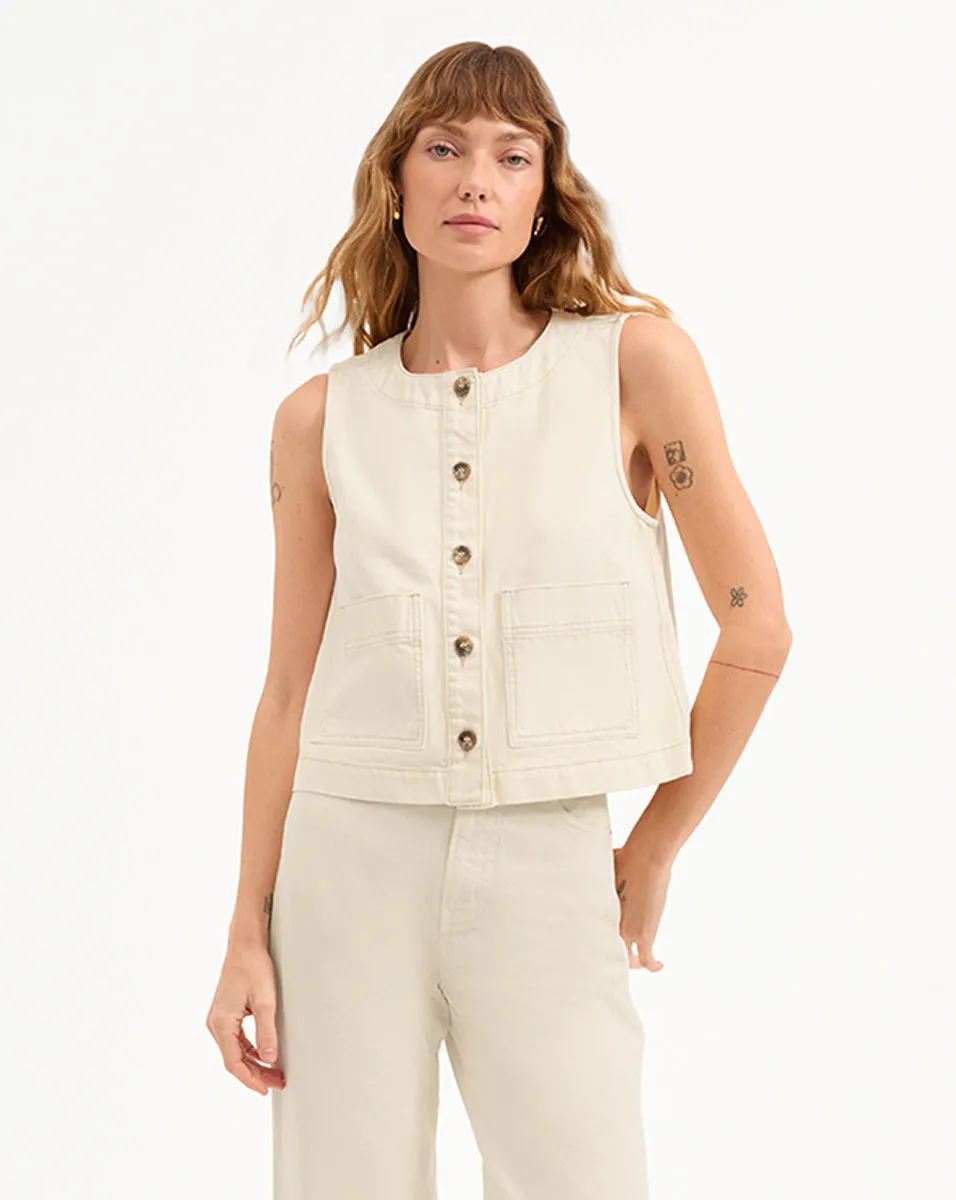 Ording Denim Vest sold by Veronica Beard