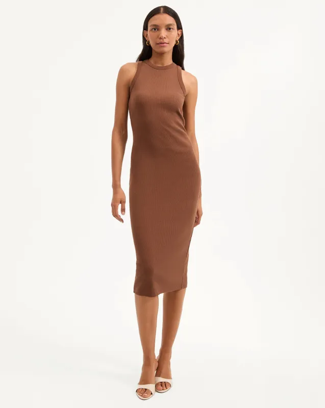 Jordyn Ribbed Midi Dress sold by Veronica Beard