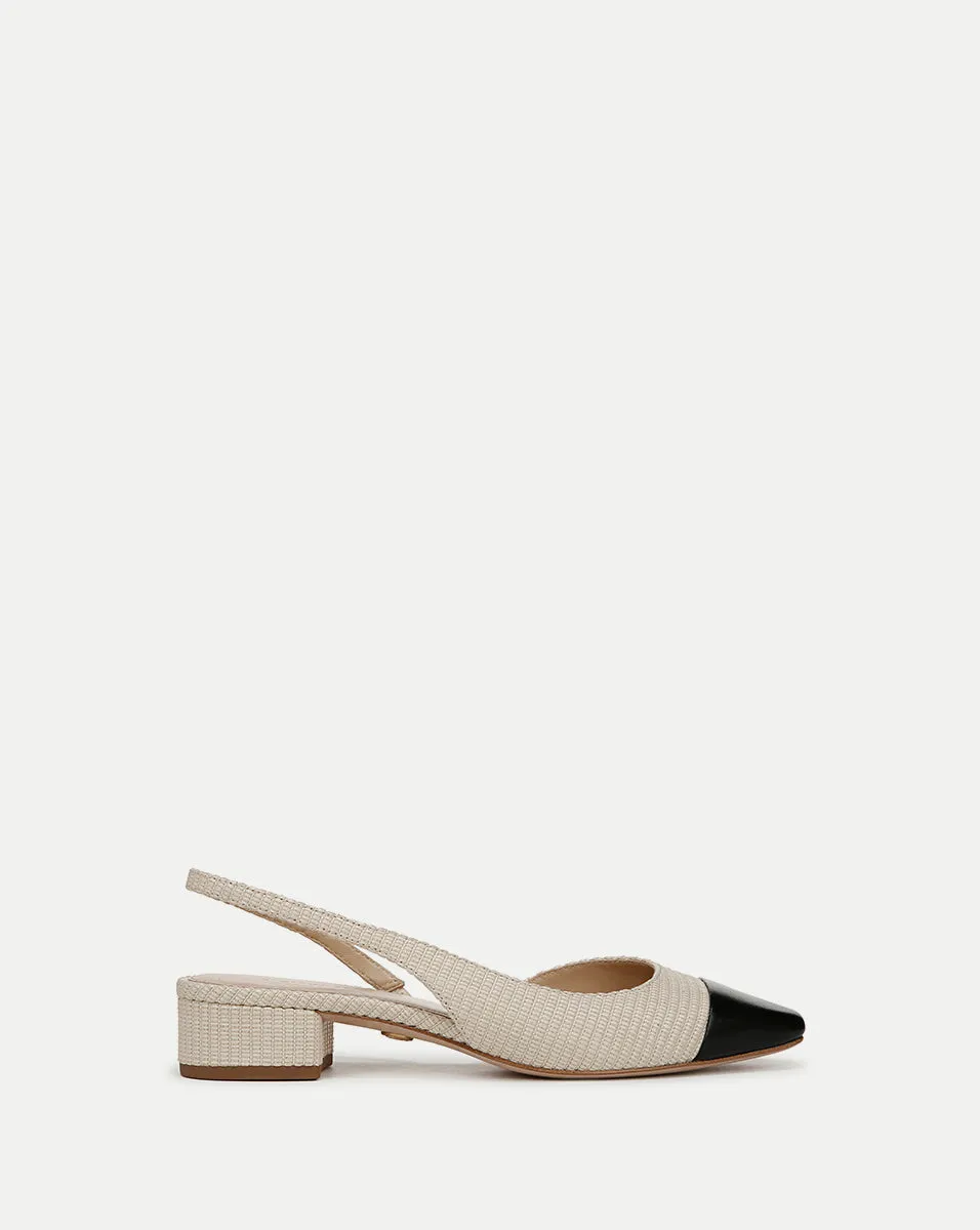Cecile Raffia Cap-Toe Slingback sold by Veronica Beard