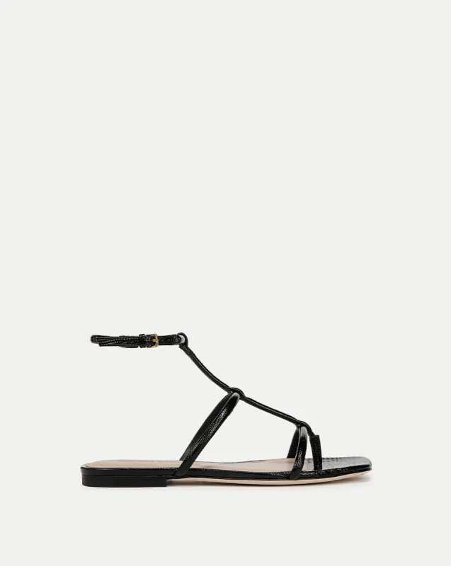Marbella Lizard-Embossed Sandal sold by Veronica Beard