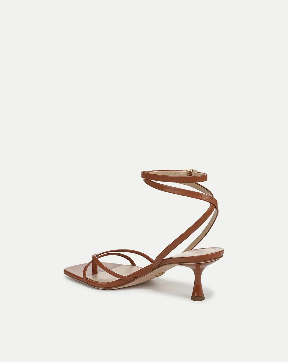 Caterina Leather Ankle-Wrap Sandal sold by Veronica Beard product image thumbnail 4
