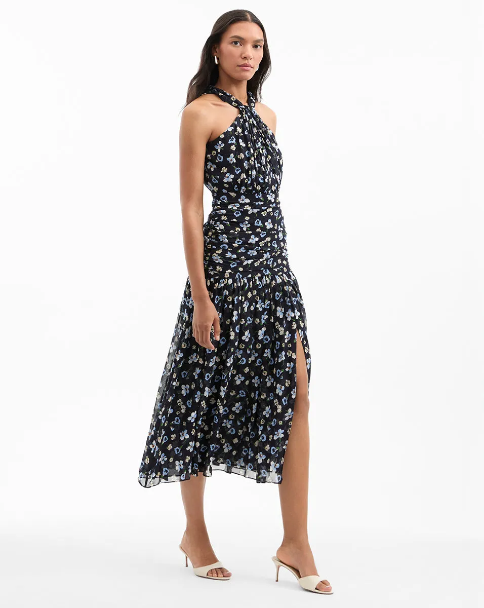 Brock Silk Ruched Midi Dress sold by Veronica Beard product image thumbnail 3