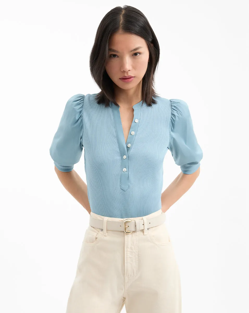 Coralee Puff-Sleeve Tee sold by Veronica Beard