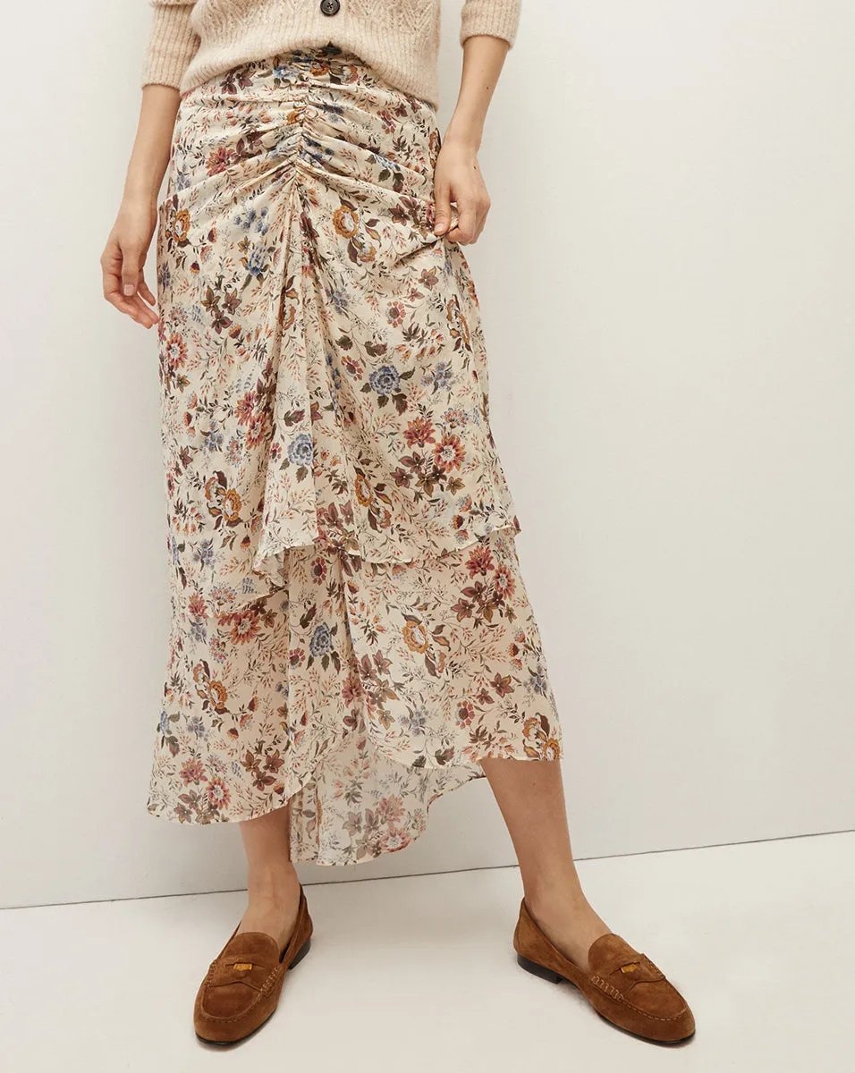 Sira Floral Silk-Georgette Skirt sold by Veronica Beard product image thumbnail 2