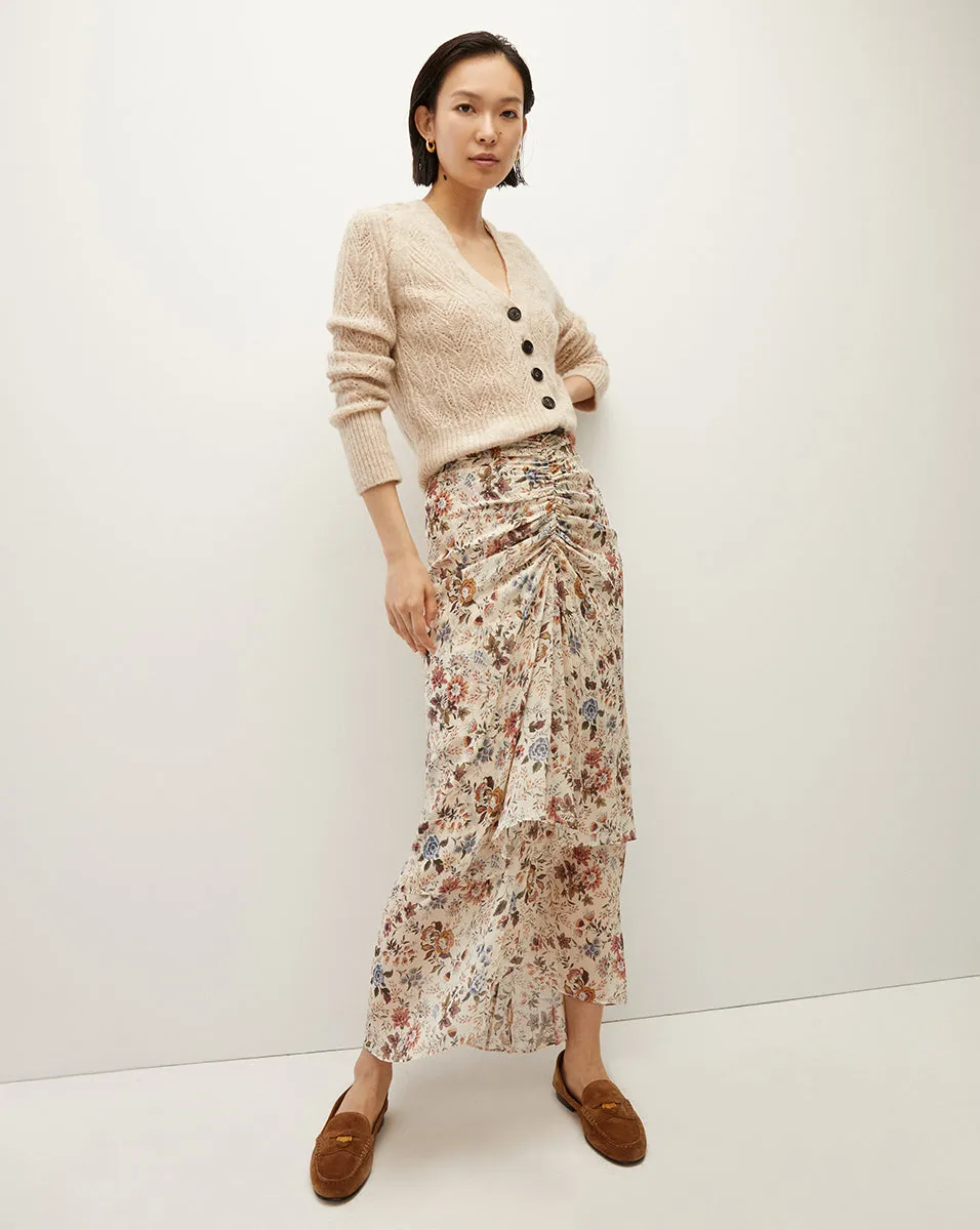 Sira Floral Silk-Georgette Skirt sold by Veronica Beard