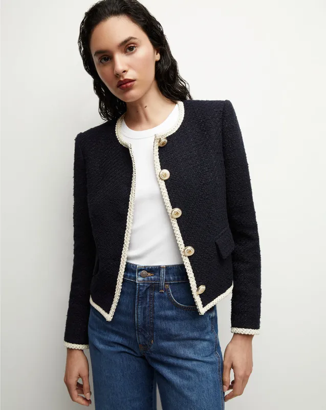 Mabel Collarless Tweed Jacket sold by Veronica Beard