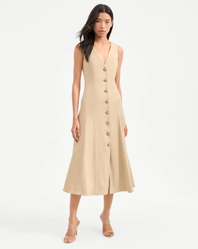 Lou Pleated Midi Dress sold by Veronica Beard