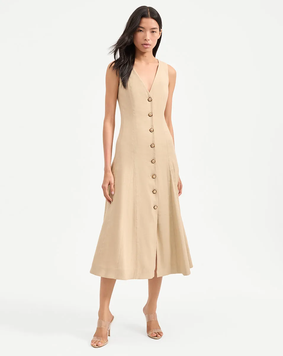 Lou Pleated Midi Dress sold by Veronica Beard