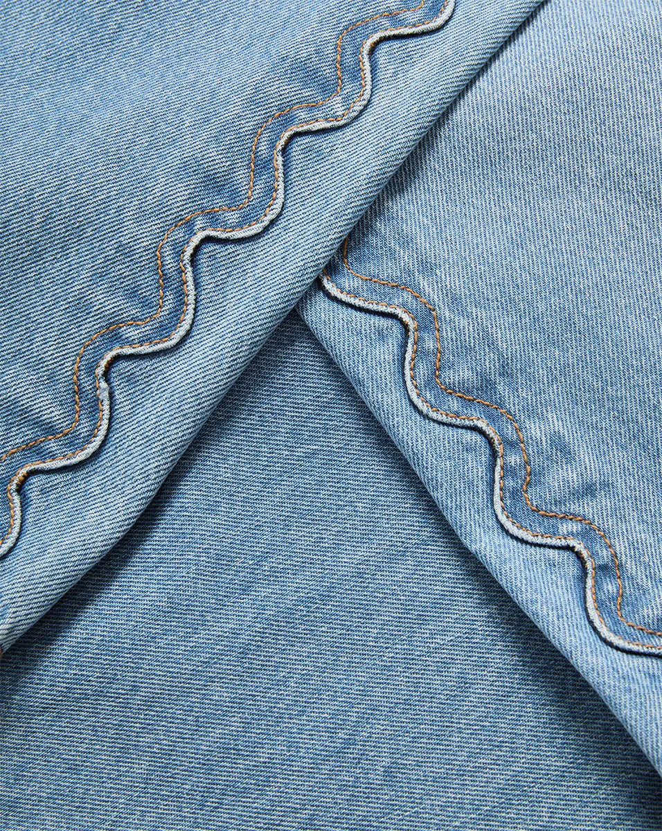 Taylor Scalloped Wide-Leg Jean sold by Veronica Beard product image thumbnail 4