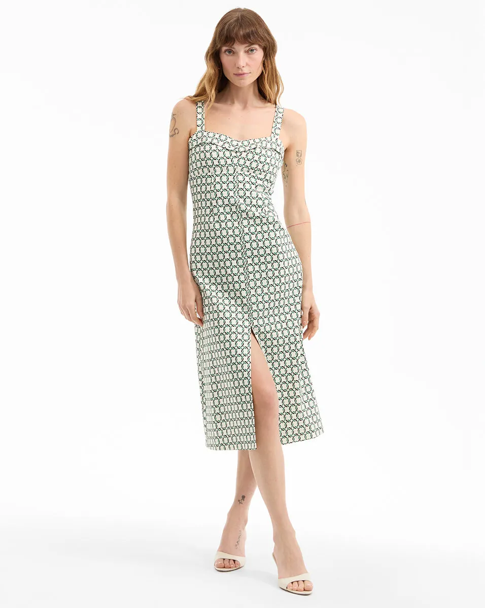 Colleen Stretch-Linen Midi Dress sold by Veronica Beard
