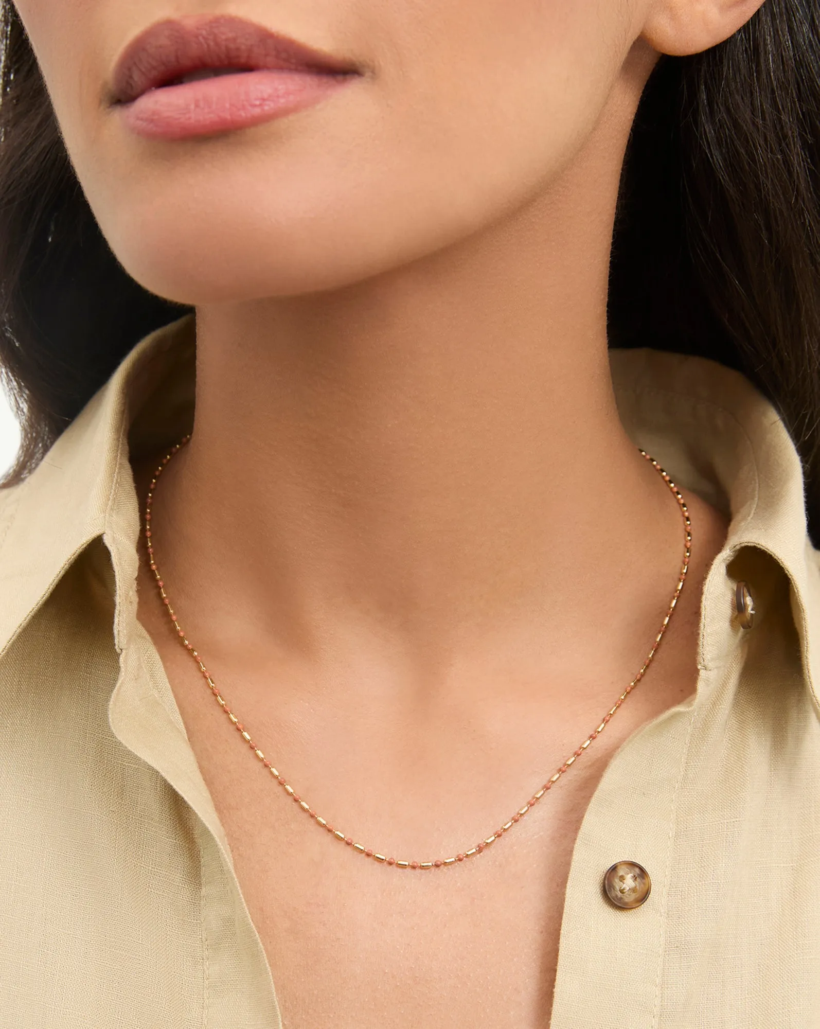 Long Enamel Bead Chain Necklace sold by Veronica Beard product image thumbnail 2