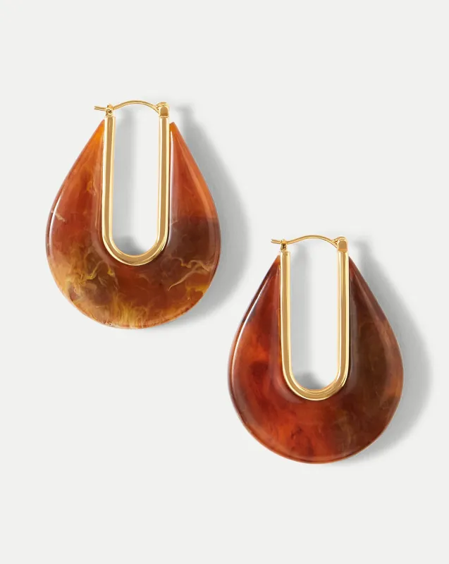 Resin Drop Hoop Earrings sold by Veronica Beard