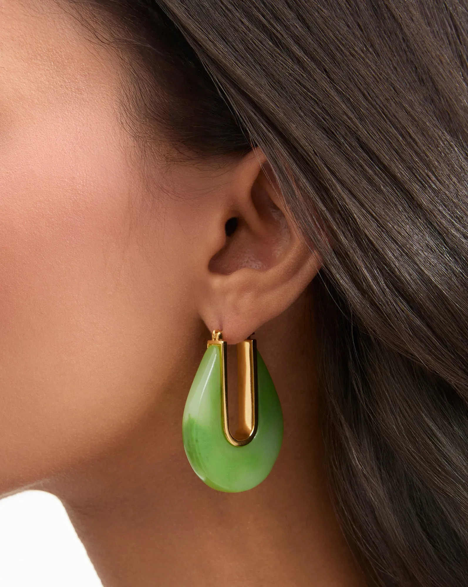 Resin Drop Hoop Earrings sold by Veronica Beard product image thumbnail 2