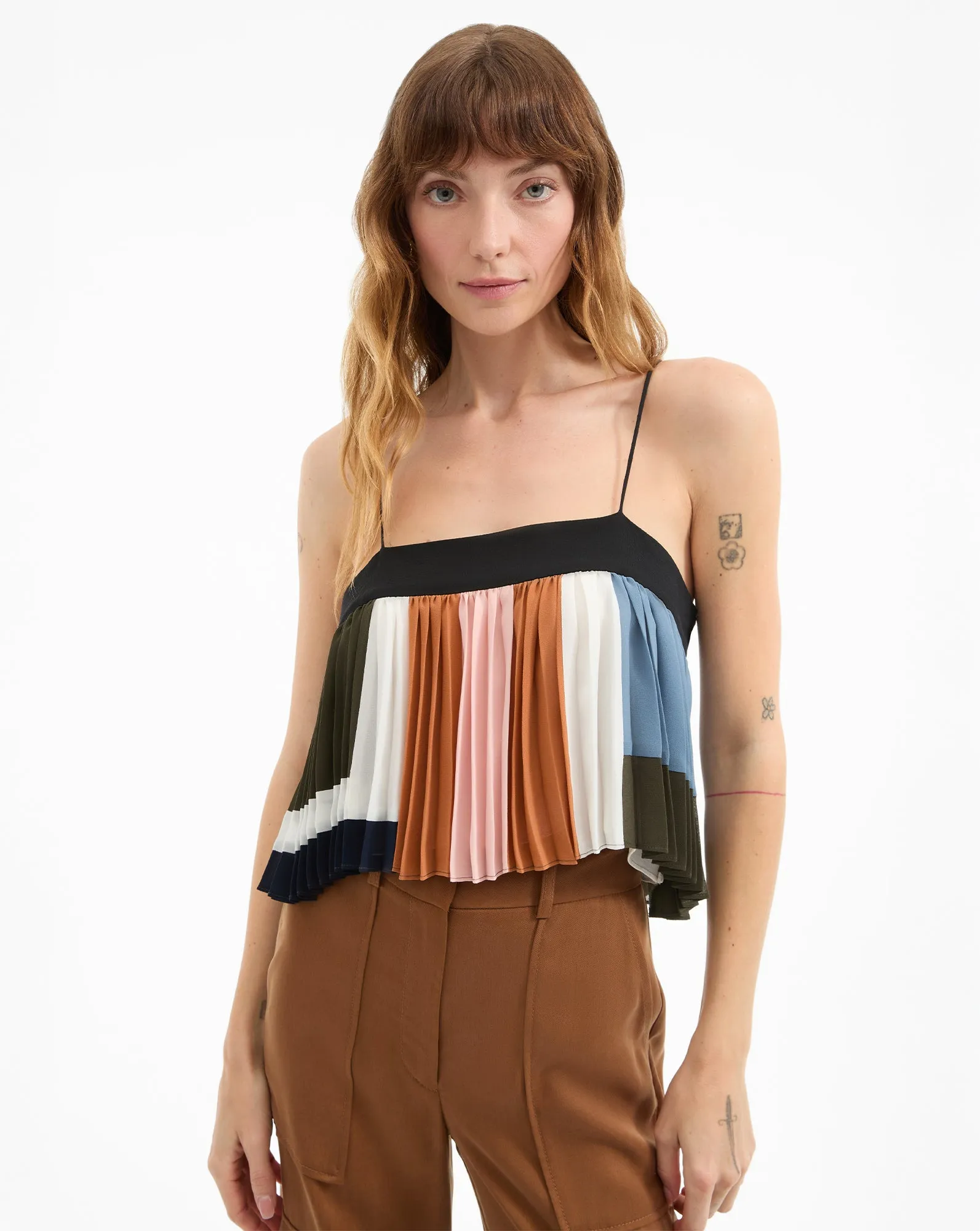 Janie Pleated Tank Top sold by Veronica Beard