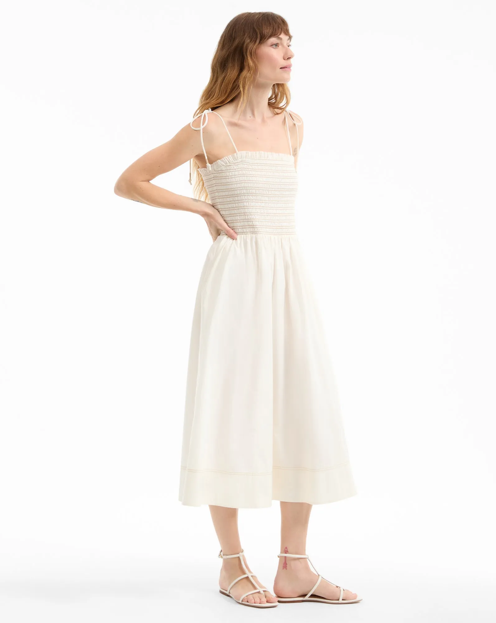 Kaela Smocked Midi Dress sold by Veronica Beard product image thumbnail 2
