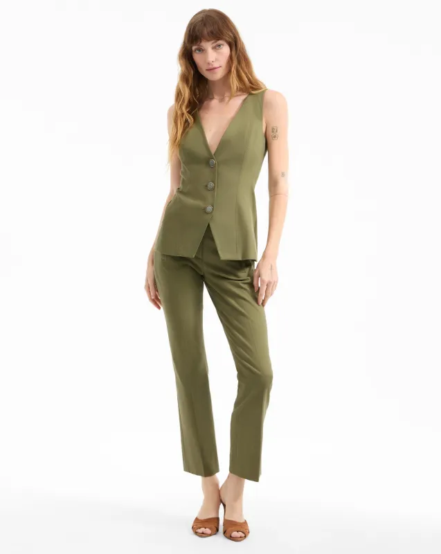 Avalina Button-Up Vest sold by Veronica Beard