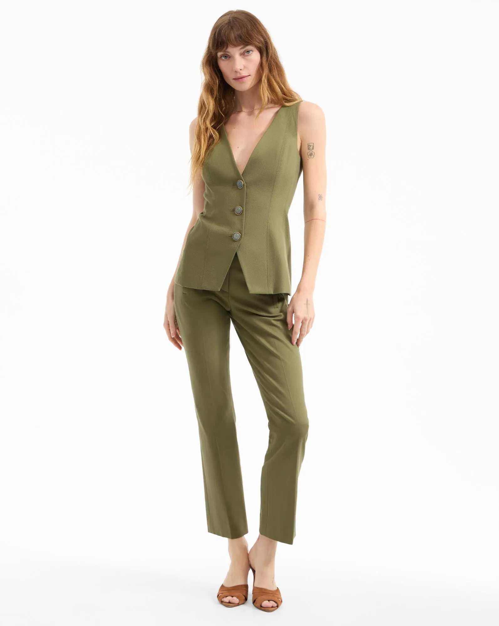 Avalina Button-Up Vest sold by Veronica Beard